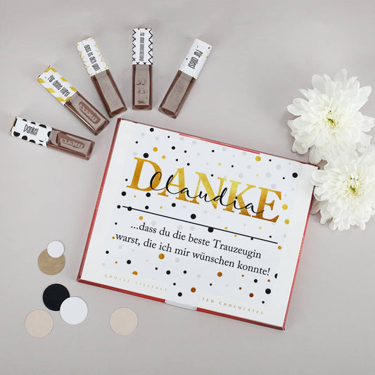 Aufkleberset für Merci Schokolade als Danke Geschenk