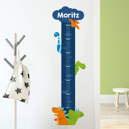 Wandtattoo Messlatte mit Dinosaurier Motiv