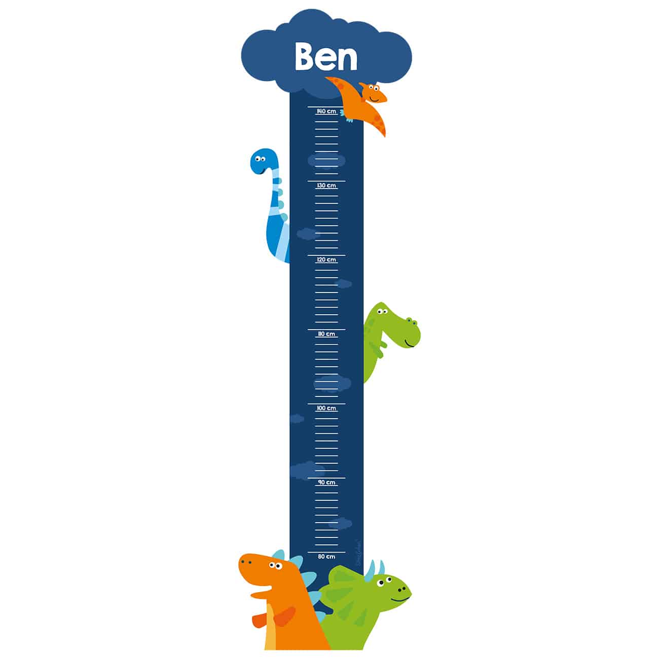 Selbstklebender Wachstumsmesser mit Namensaufdruck