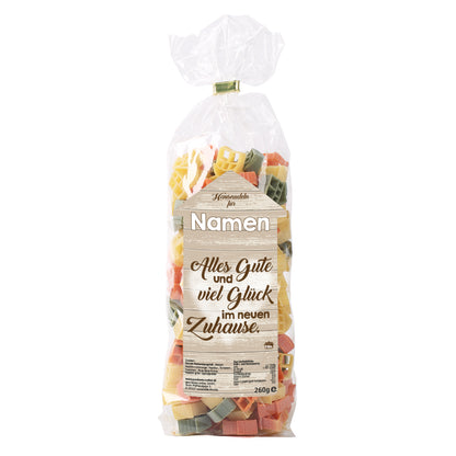 Nudeln in Hausform zum Einzug