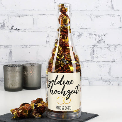 Pralinenflasche zur Goldenen Hochzeit