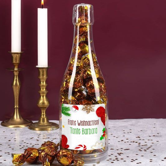 Leckere Weihnachtspralinen mit persönlichem Etikett