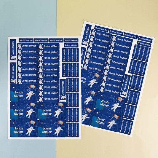 Aufkleber Weltall Astronaut Name