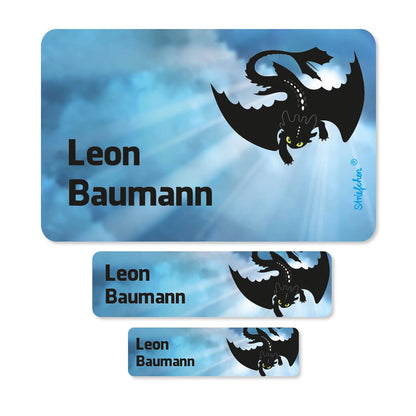 Aufkleberset mit Drache und Name