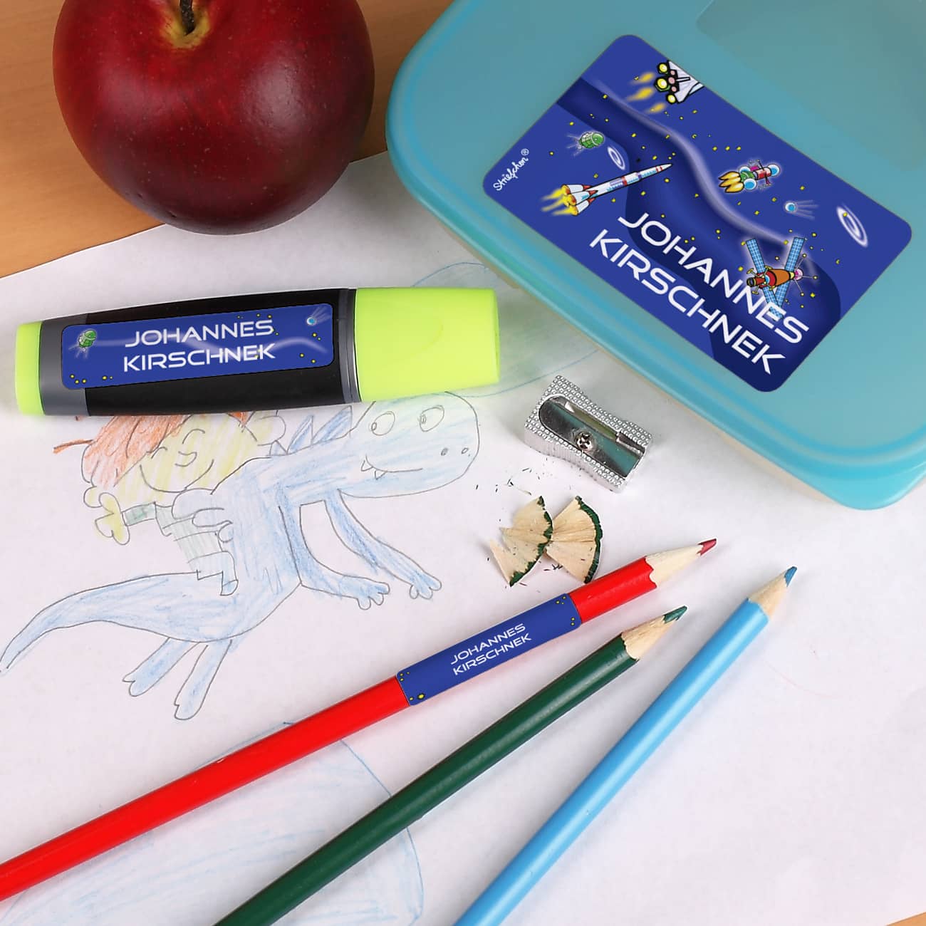 100 Namensticker - Weltall