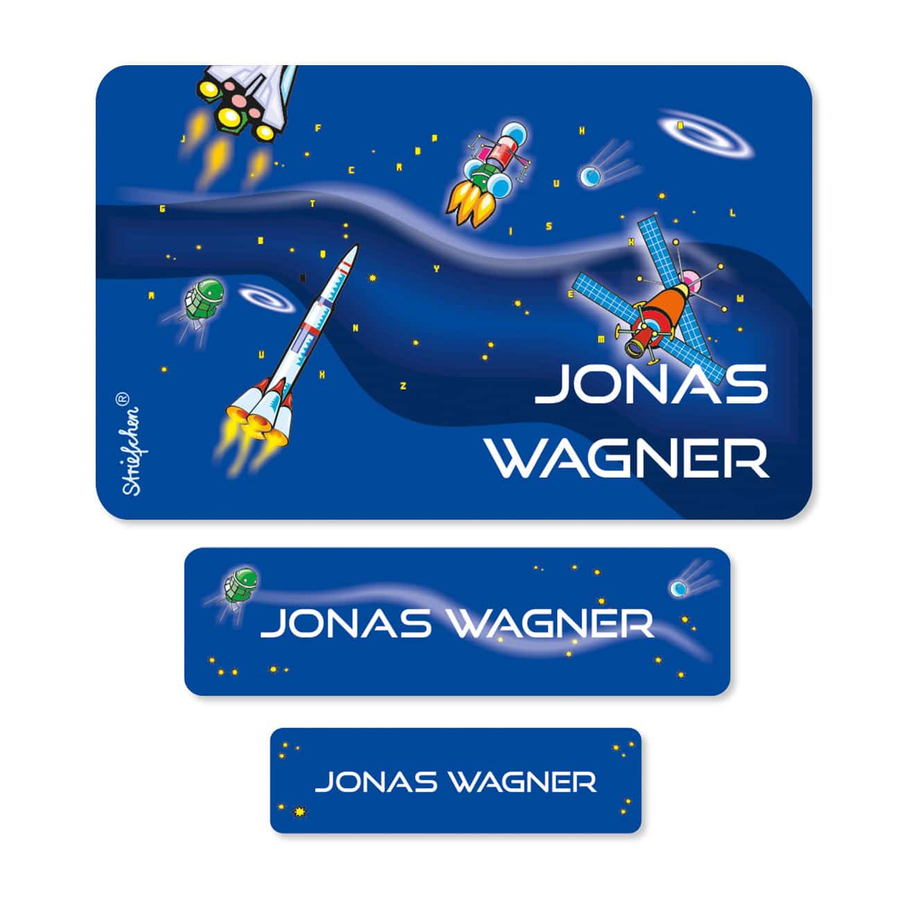 100 Namensticker - Weltall