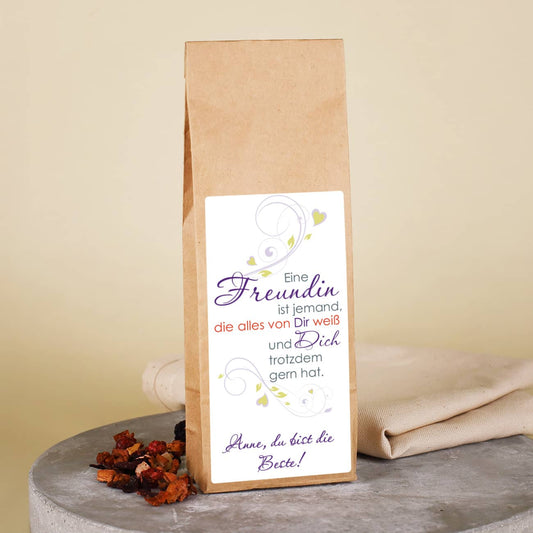 Früchtetee für die beste Freundin mit Wunschtext