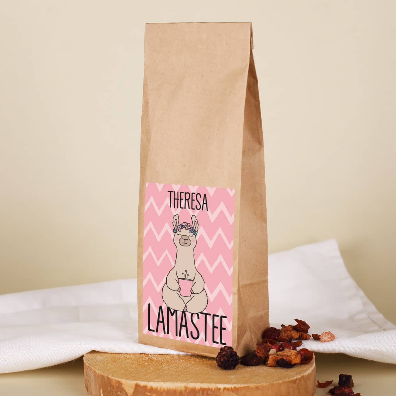 Lama-Tee mit Ihrem Namen