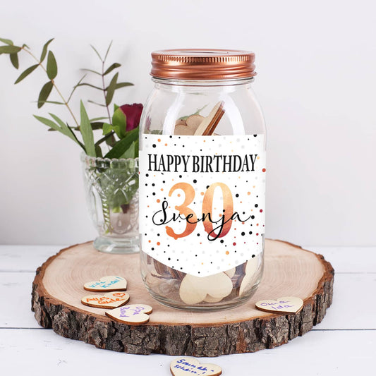 Wunschglas zum Geburtstag mit Name und Alter