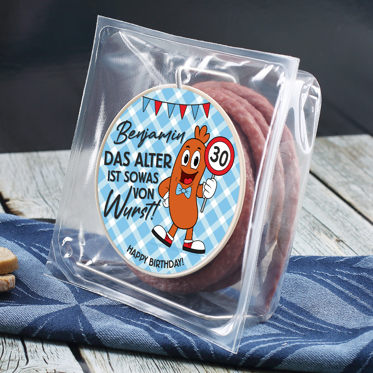 Mit Alter und Name nach Wunsch bedruckt