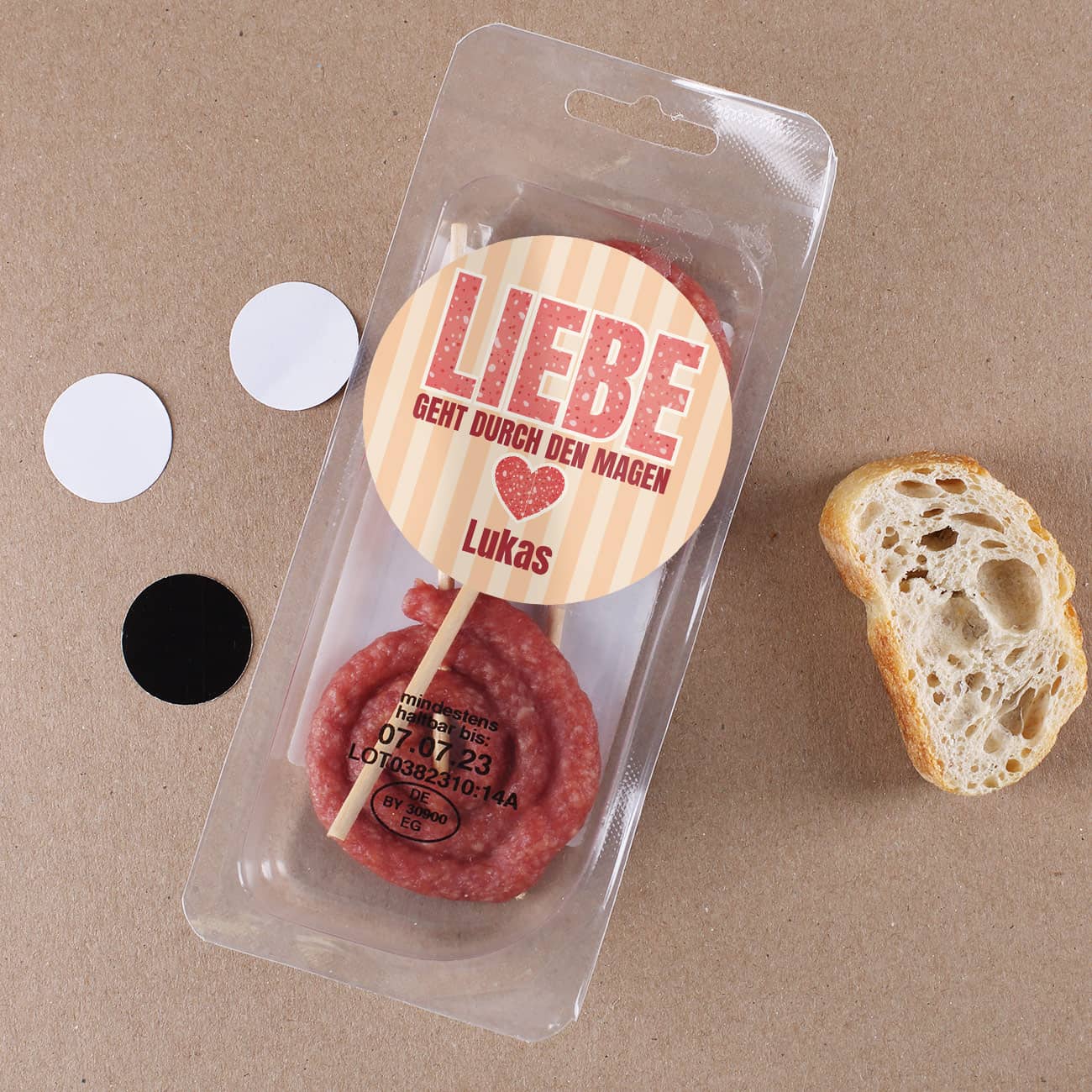 Salami Lollies zum Valentinstag für Männer