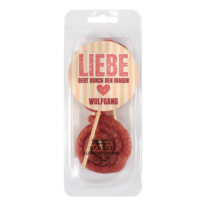 Salami-Lollies statt Schokolade für Männer zum Valentinstag