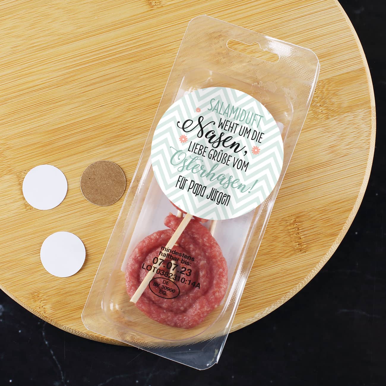 Salamisnack zu Ostern für Väter