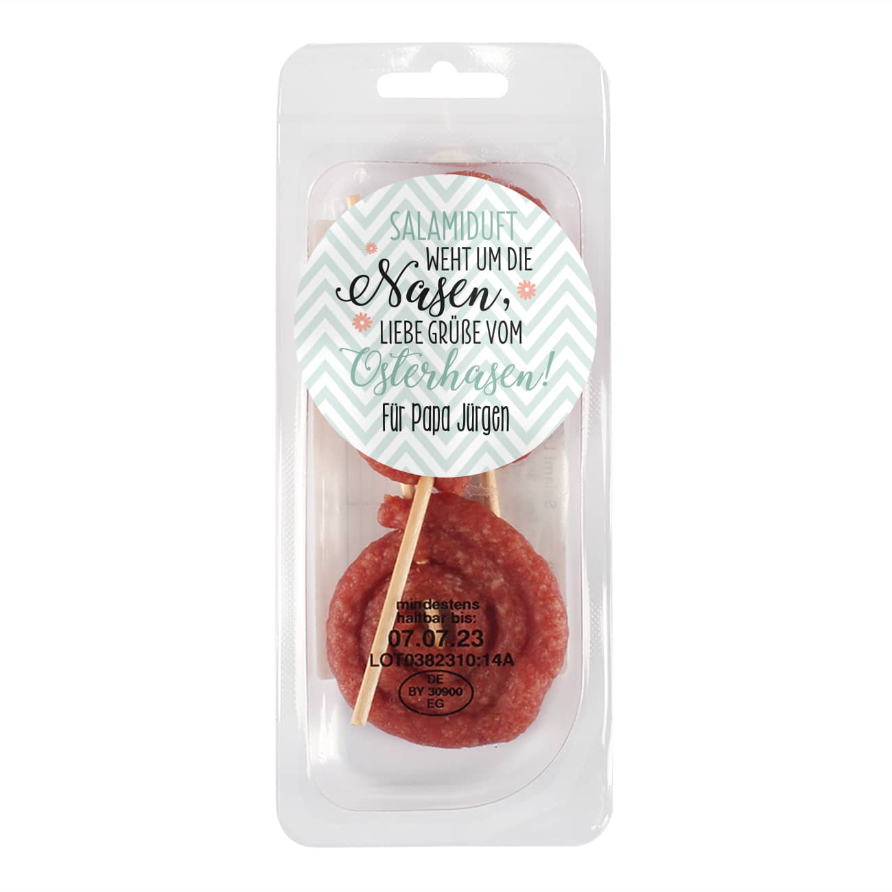 Salamilollies zu Ostern mit Name personalisert
