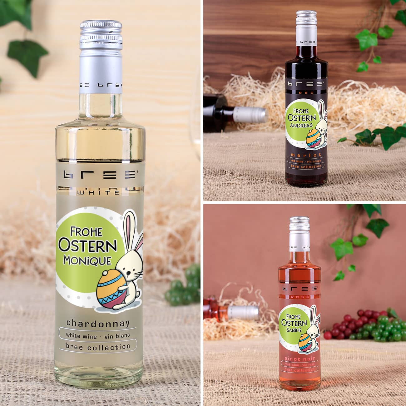 persönliche Bree Weine zu Ostern in 3 verschiedenen Sorten