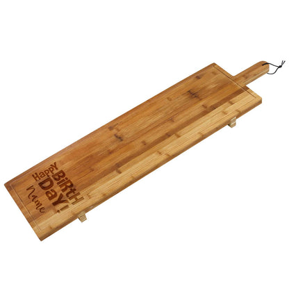 1 Meter Holzbrett gravert mit Happy Birthday und Name