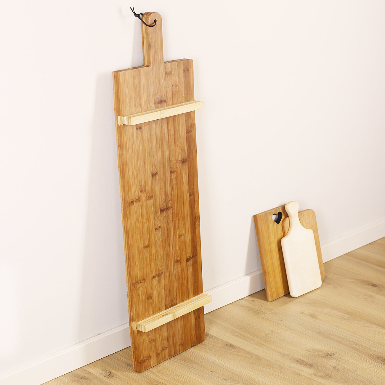 1 Meter Servierbrett - Hand in Hand - aus Bambusholz zur Hochzeit mit Namen und Datum