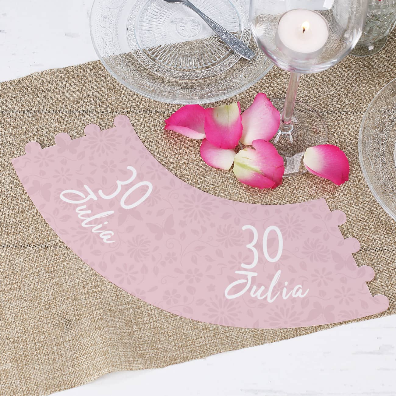 Bedruckter Lampenschirm in Rosa für Frauen als Tischdekoration