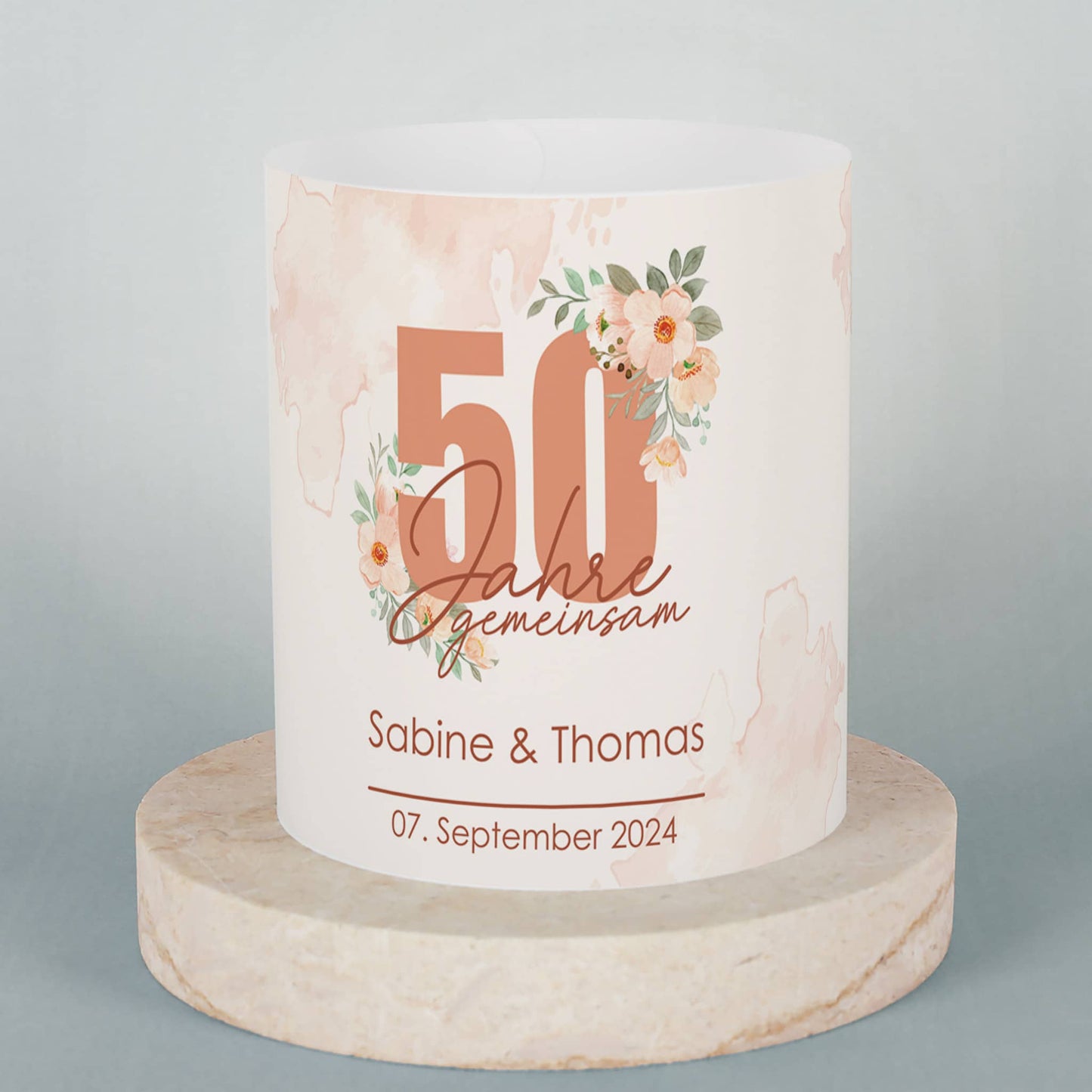 Teelicht-Hülle mit Aufdruck