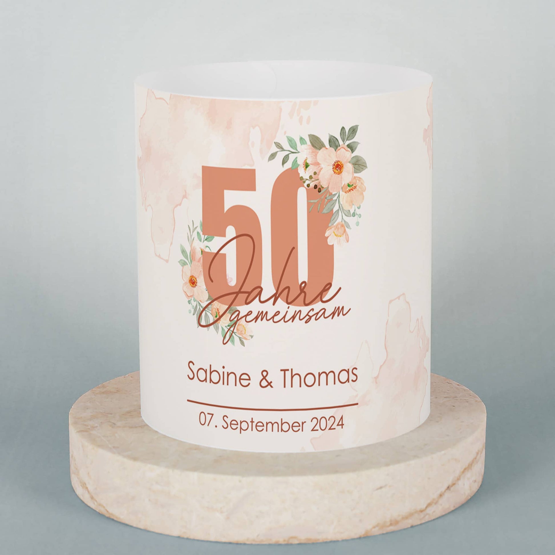 Teelicht-Hülle mit Aufdruck