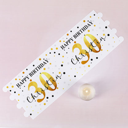 Lichthülle zum Geburtstag mit persönlichem Aufdruck in Schwarz-Gold