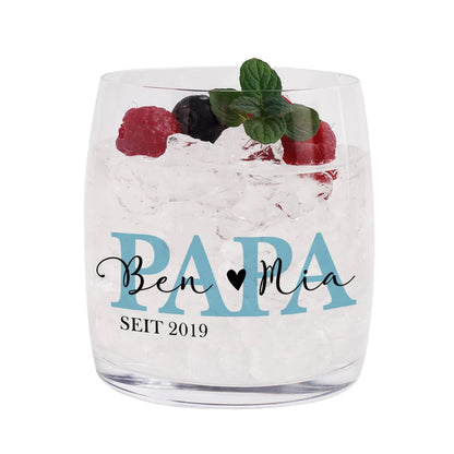 Bedrucktes Glas mit Papa Motiv 