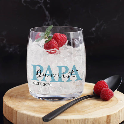 Whiskyglas mit persönlichen Papa Motiv bedruckt