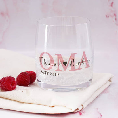 Oma Wasserglas mit Ihrem Wunschtext