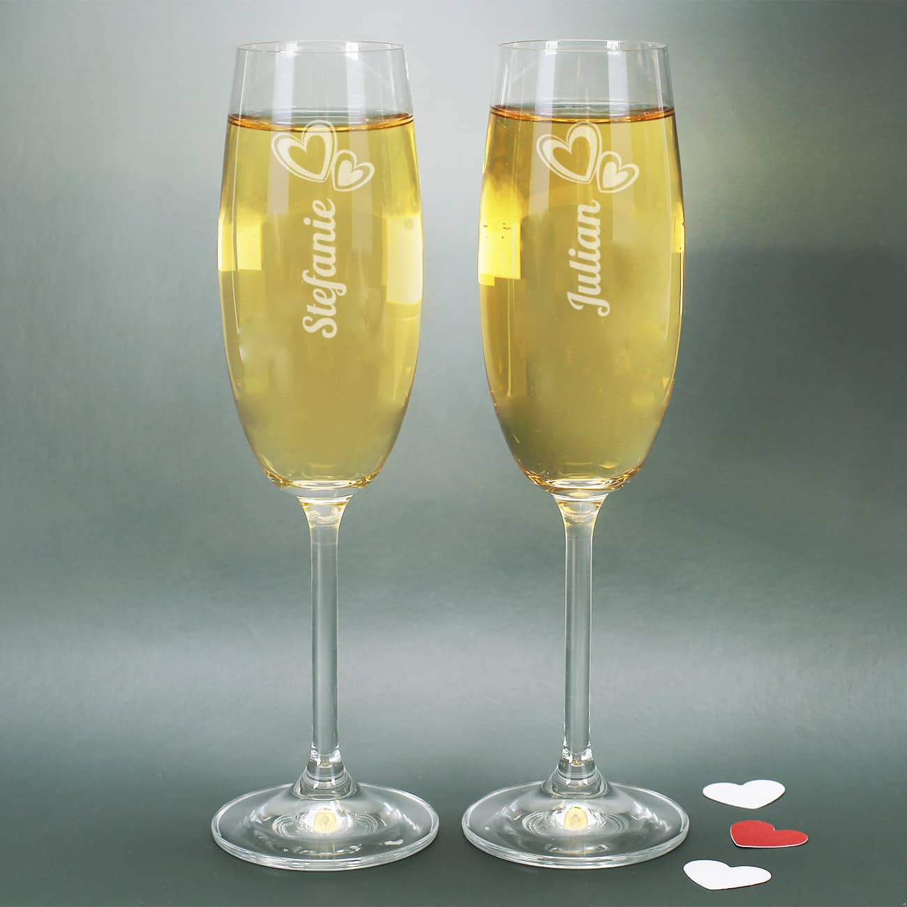 Romantische Sektgläser im 2er-Set zur Hochzeit