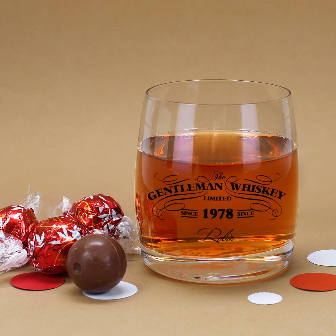 Individuell bedrucktes Whiskeyglas - The Gentleman Whiskey - mit Ihren Wunschangaben