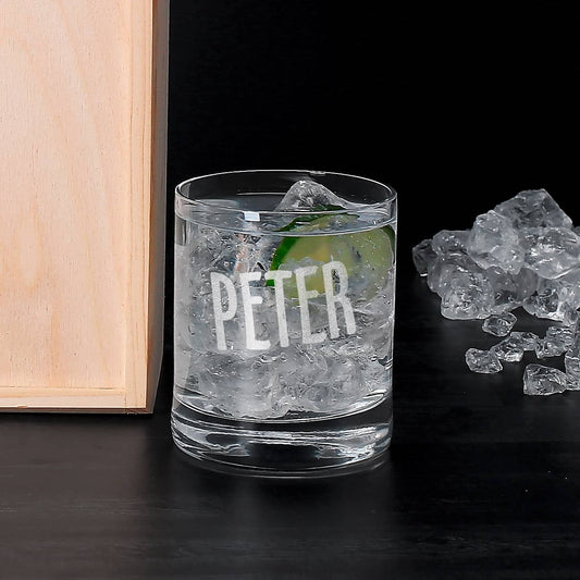 Mit Ihrem Wunschnamen graviertes Gin-Glas