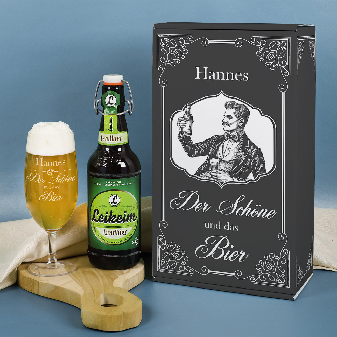 Bier Geschenkset mit Personalisierung und Leikeim Bier