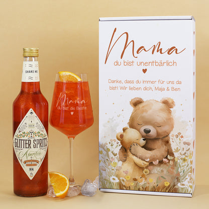 Mama du bist unentbärlich - Glitter Spritz Set zum Muttertag