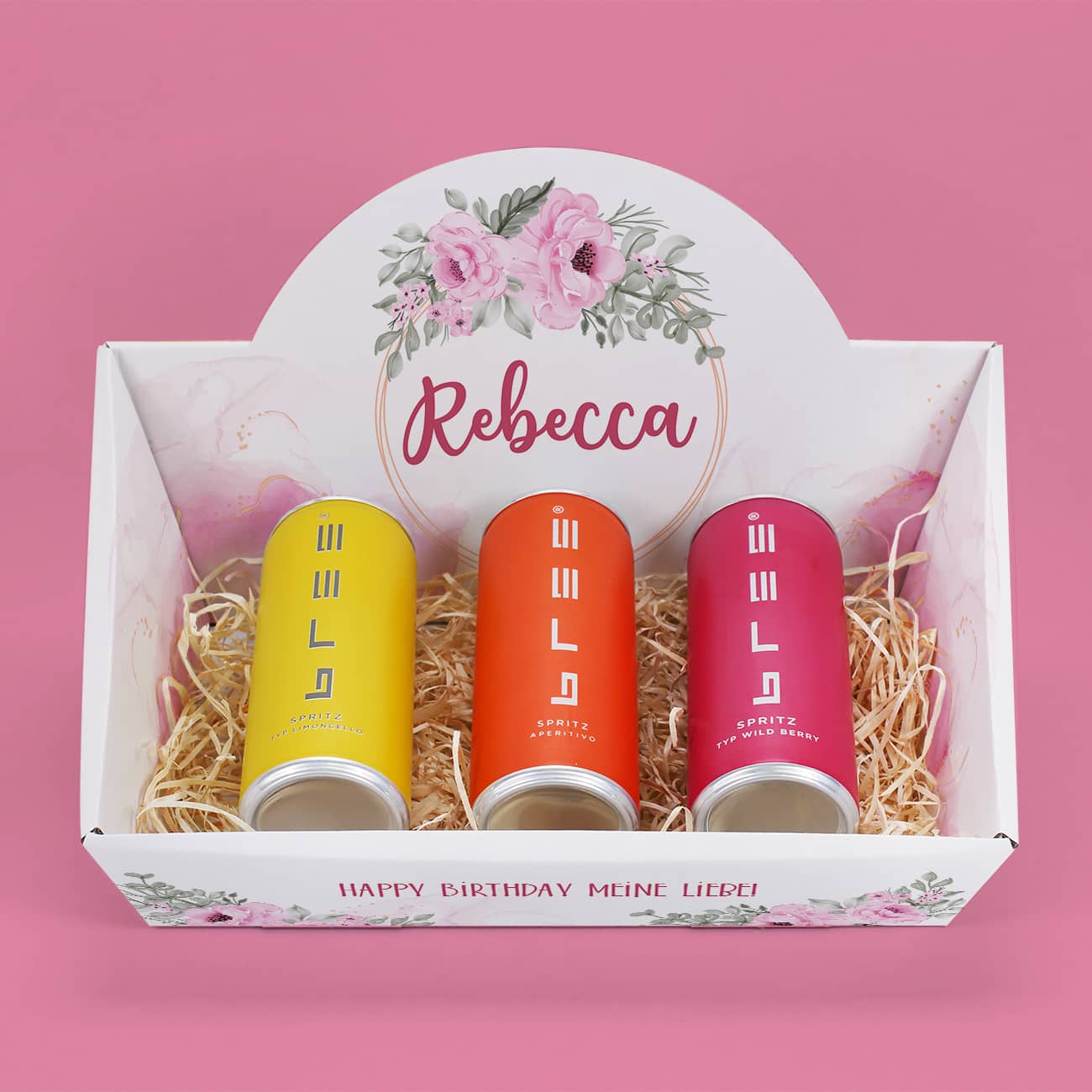 Floraler Geschenkkorb mit Personalisierung & Inhalt