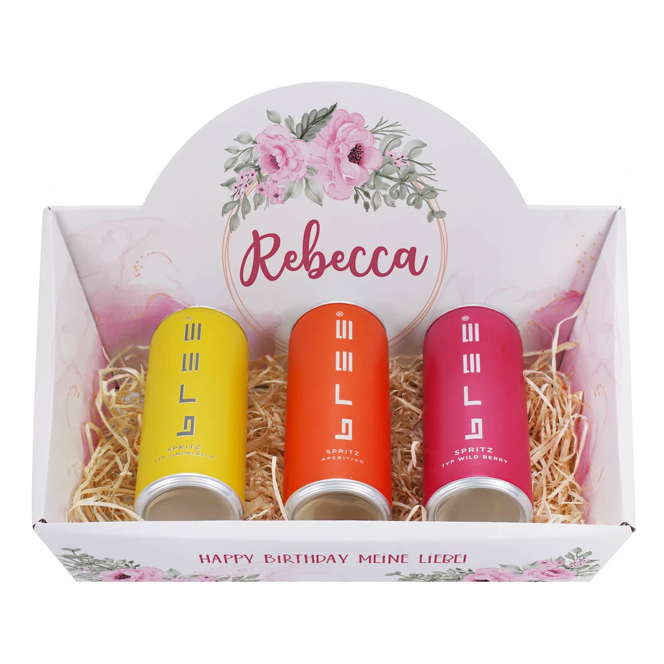 Mit Name & Text personalisierter Geschenkkorb