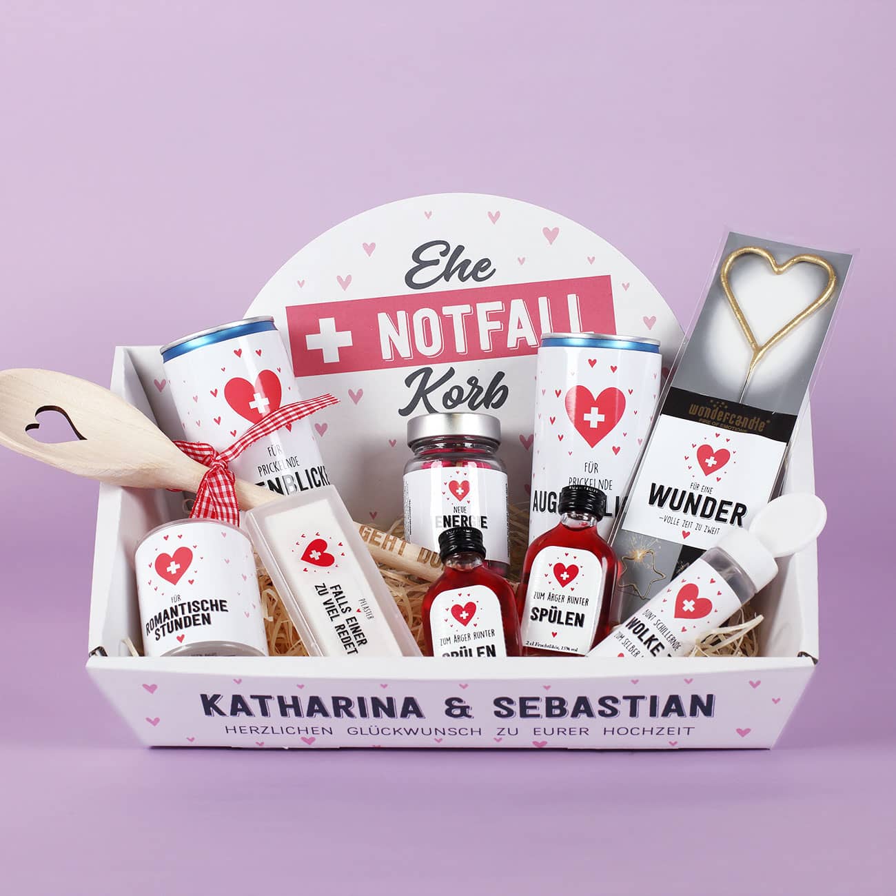 Ehe-Notfall-Korb gefüllt