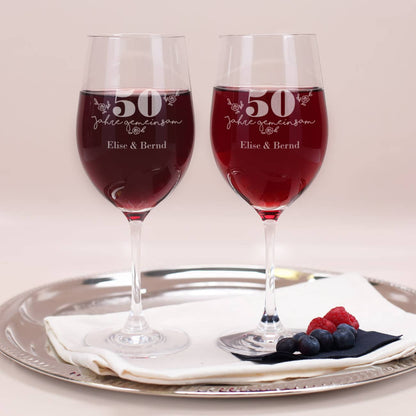 Geschenkset zum Hochzeitstag mit Namen, Wunschtext; Jubiläum