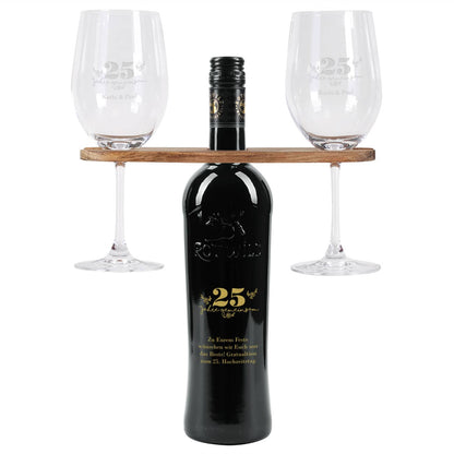 Geschenkset zum Hochzeitstag mit Namen, Wunschtext; Jubiläum