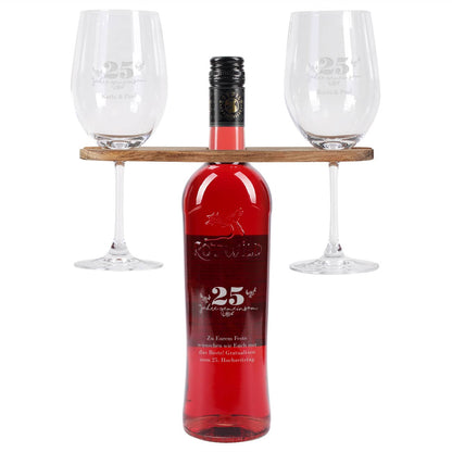 Geschenkset zum Hochzeitstag mit Namen, Wunschtext; Jubiläum