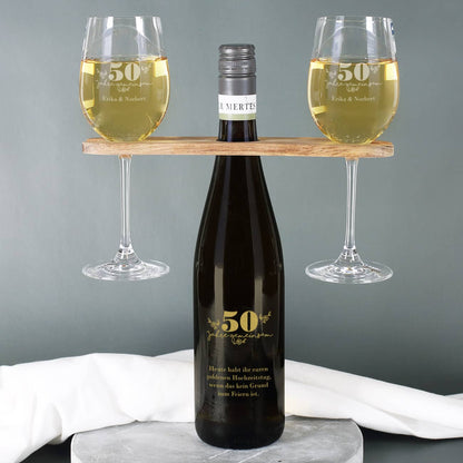 Geschenkset zum Hochzeitstag mit Namen, Wunschtext; Jubiläum