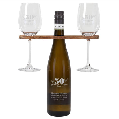 Geschenkset zum Hochzeitstag mit Namen, Wunschtext; Jubiläum