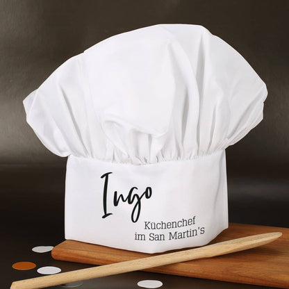 Kochmütze mit Name und Ihren Wunschtexten bedruckt