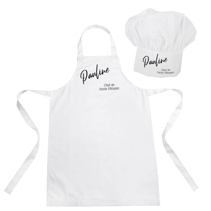 Modernes Geschenkset mit Kochmütze, Schürze und Ihren Wunschangaben