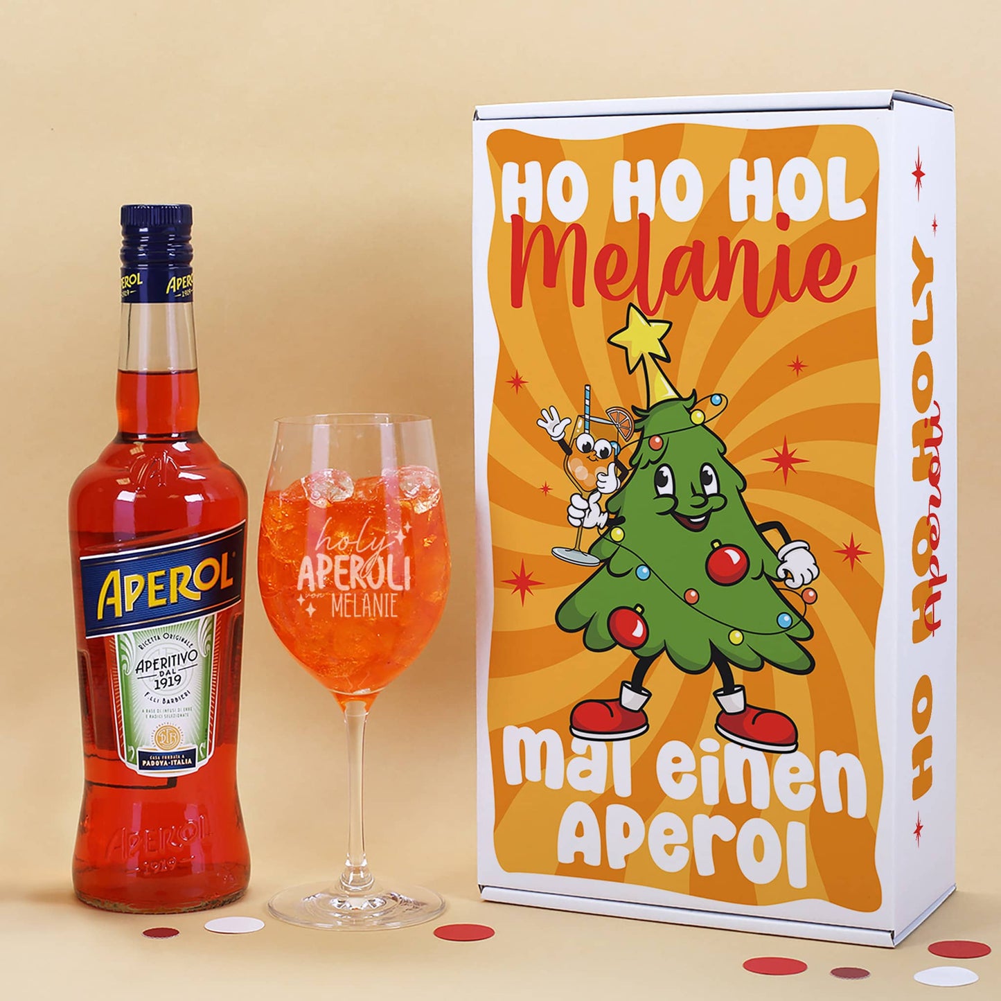 Aperol Geschenkset zu Weihnachten mit Name personalisiert