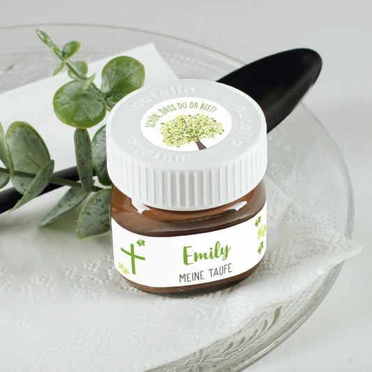 10er Set Nutella Gläser zur Taufe, Kommunion oder Konfirmation als Gastgeschenk