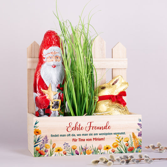 Ungewöhnliche Freundschaft – Schokoladige Überraschung im Pflanzkorb zu Ostern & Weihnachten