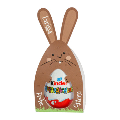 Freigestellte Hasen-Verpackung mit personalisiertem Namen Larissa