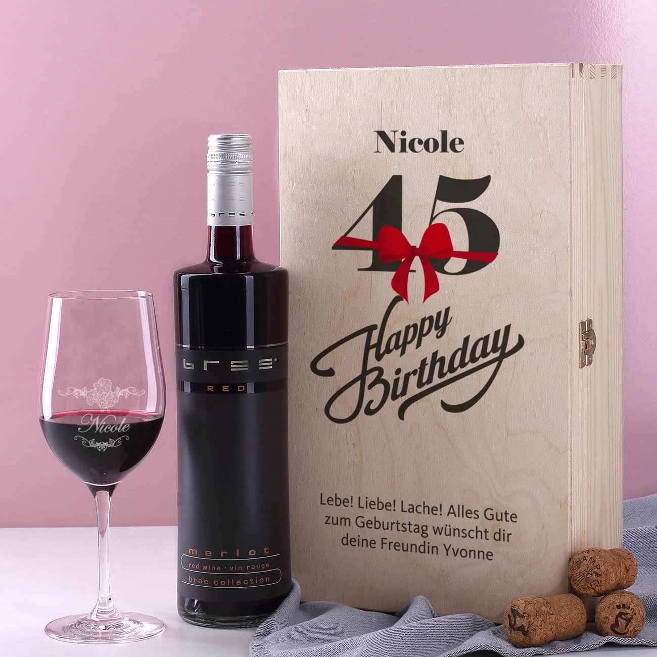 Wein Geschenkset zum 45. Geburtstag