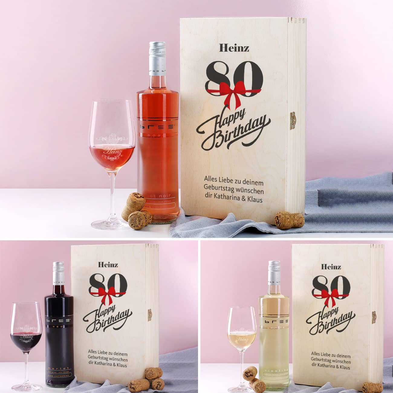 Wein-geschenkset zum 80. Geburtstag