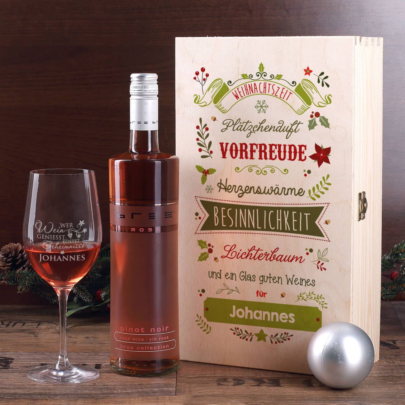 Weihnachtliches Wein-Geschenkset